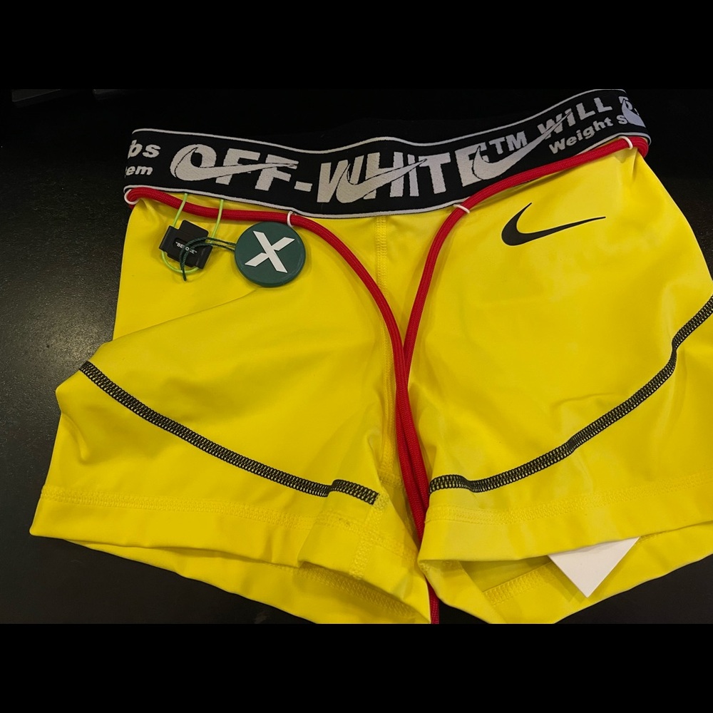 Nike Off White Shorts Yellow NWT XS